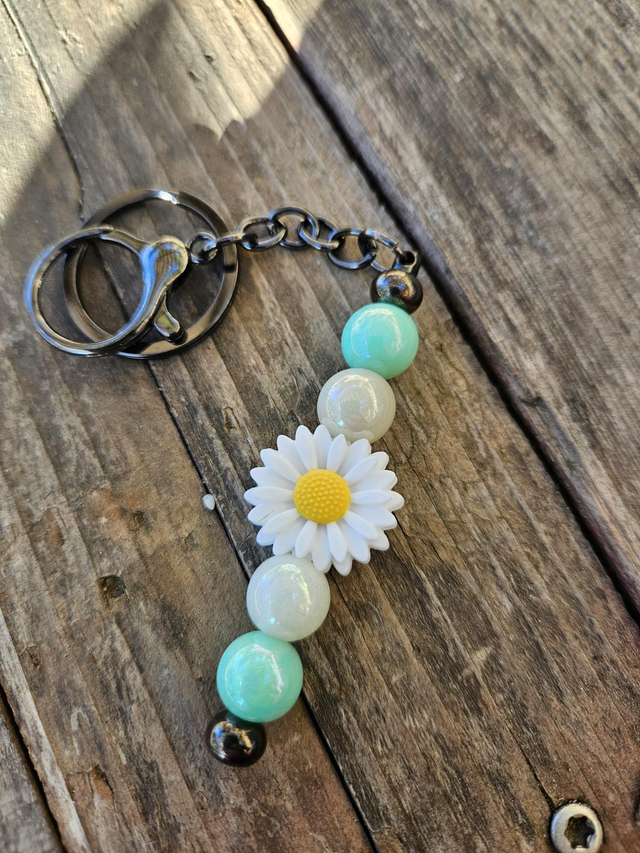Porte-clés fantaisie – Fleur Blanche