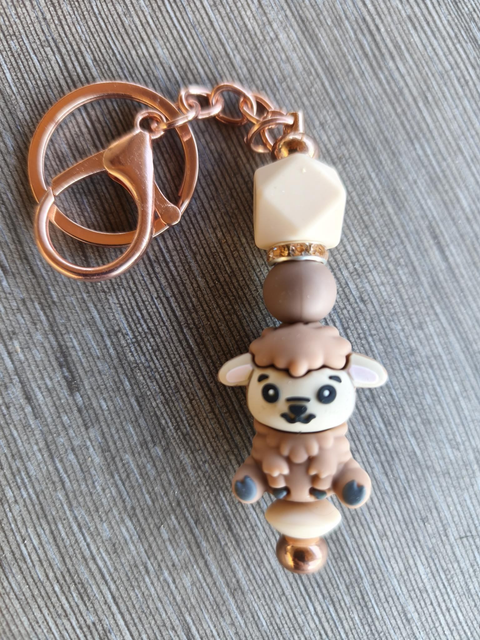 Porte-clés fantaisie – Mouton Doré Rose