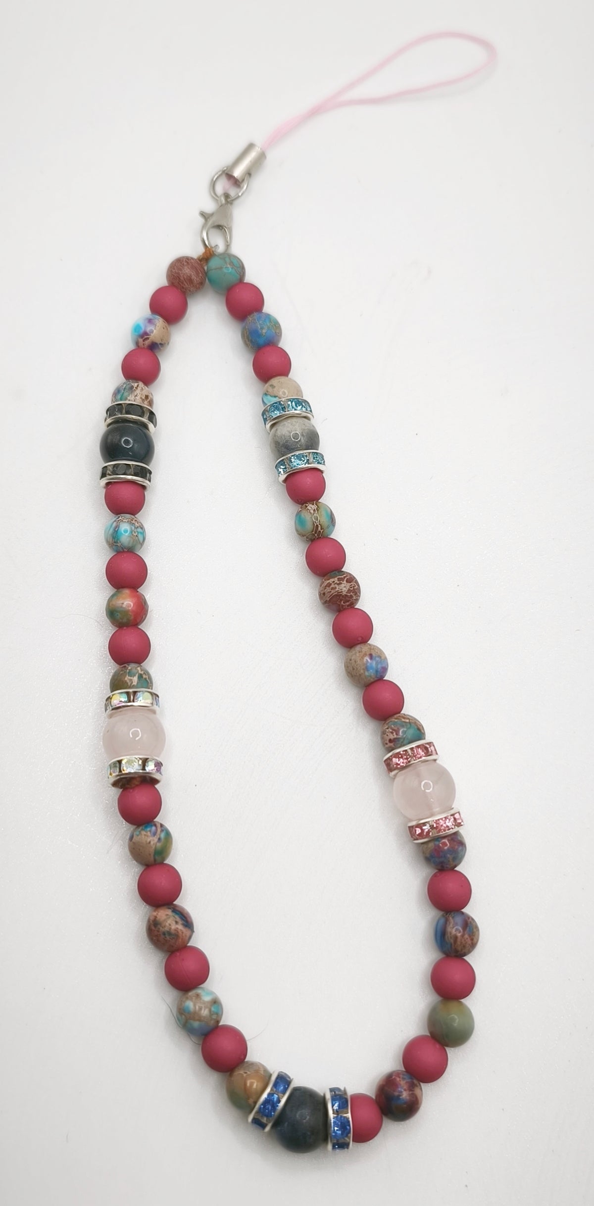 Bijoux de Portable jaspe impérial et quartz rose