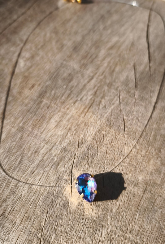 Collier - "Cristal" Goutte Violine