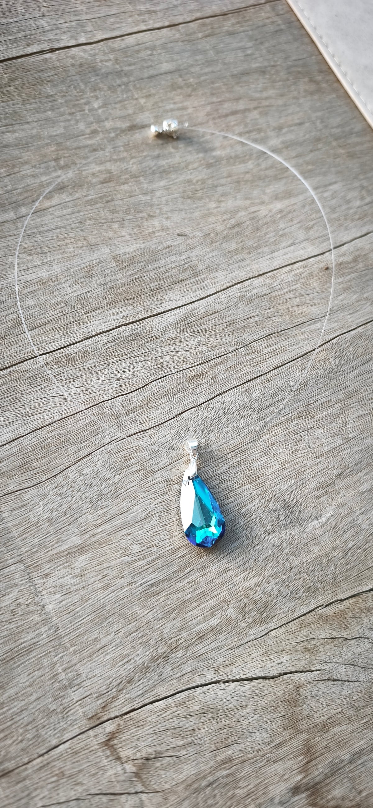 Collier - "Cristal" larm bleu