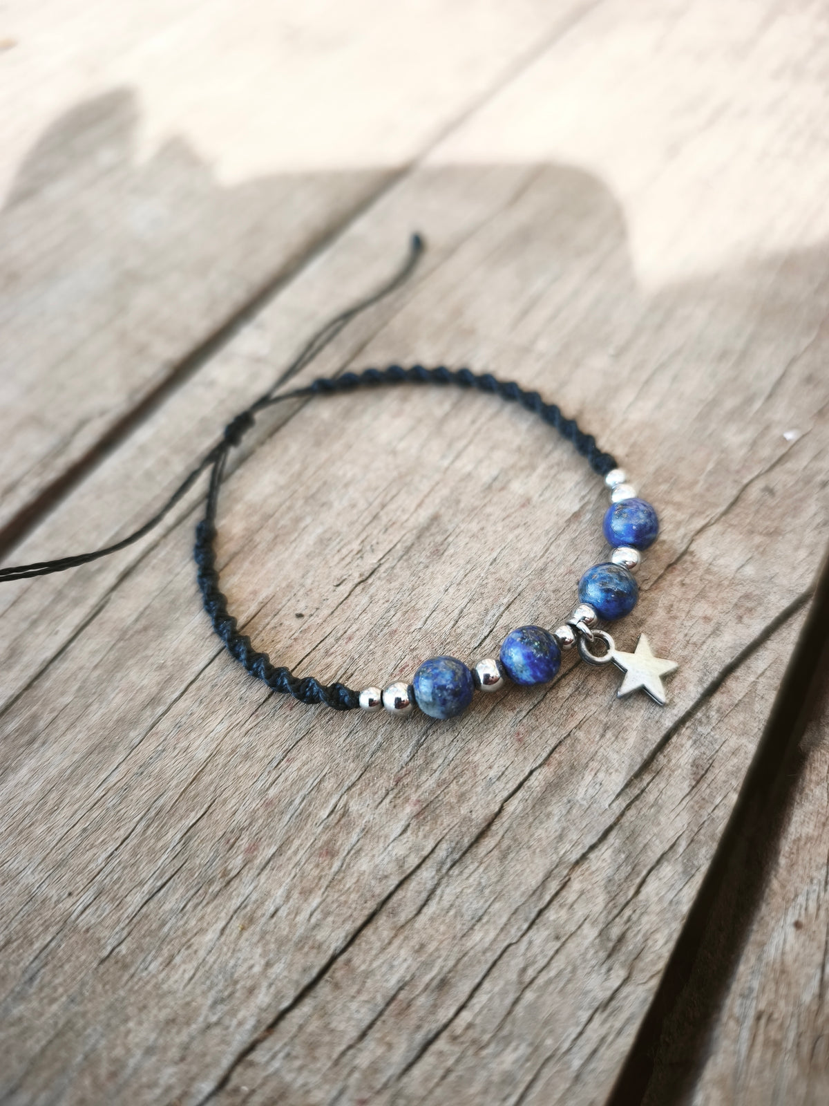 Bracelet Fin - Lapis Lazuli et Aventurine Bleue Macramé lapis