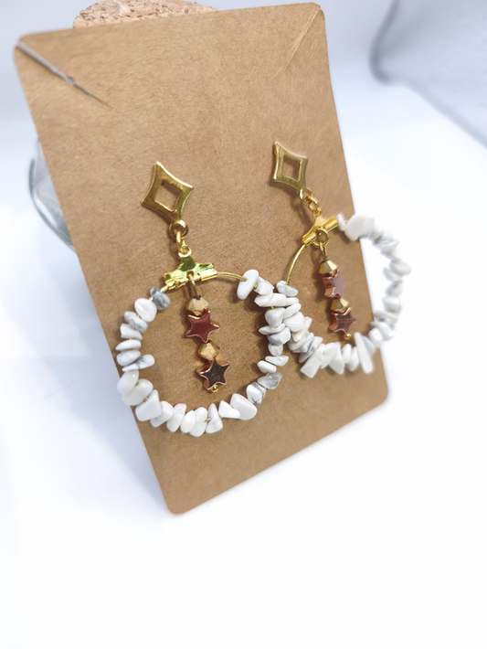 Boucles d'Oreilles - Howlite