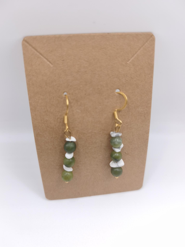 Boucles d'Oreilles - Jade et Howlite