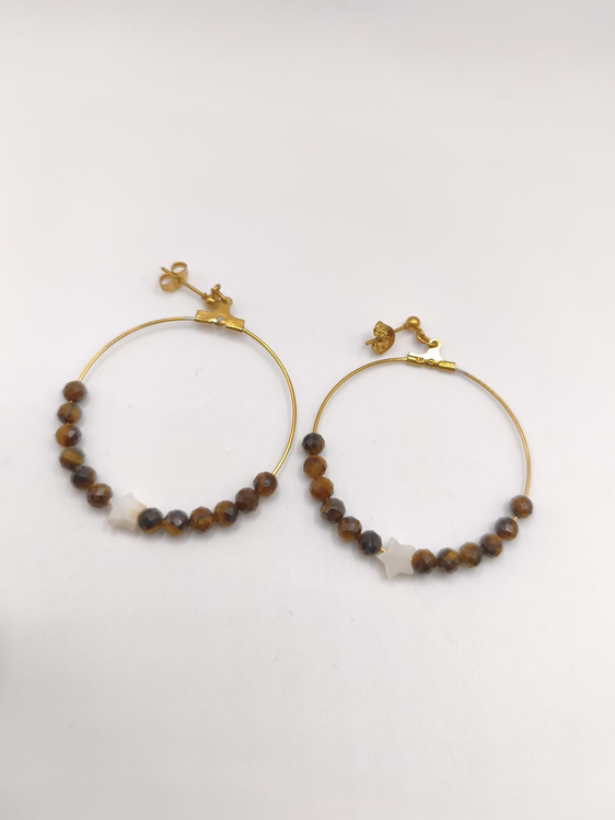Boucles d'Oreilles - Œil de Tigre