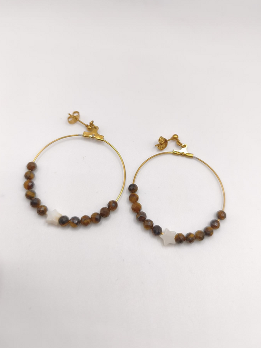 Boucles d'Oreilles - Œil de Tigre