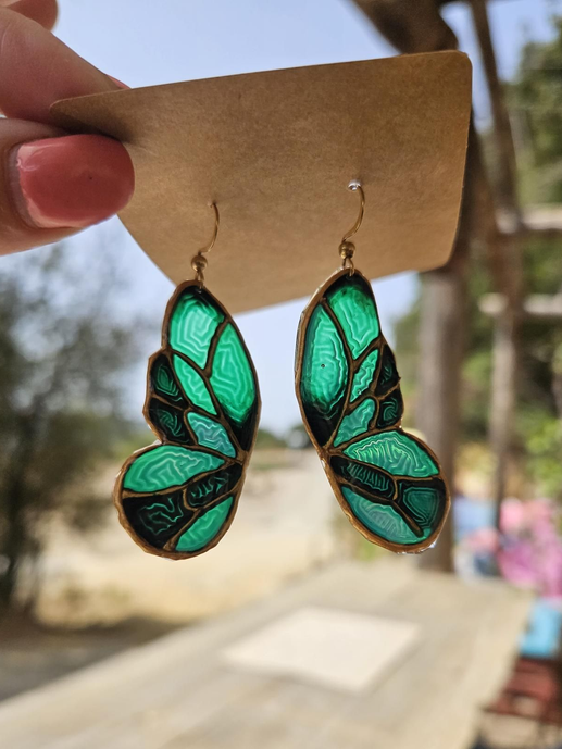 Boucles d'Oreilles - Papillon Vitrail