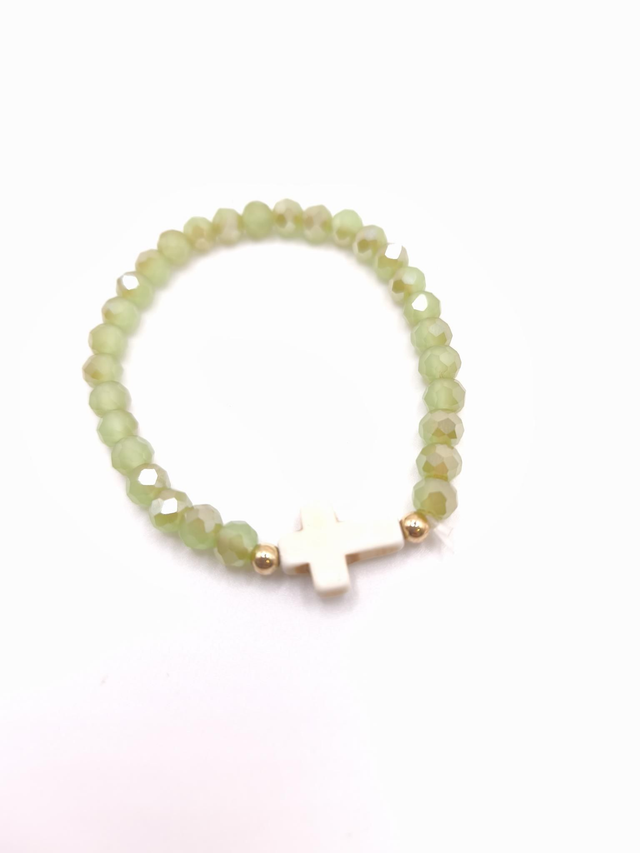 Bracelet - Fantaisie Croix Vert