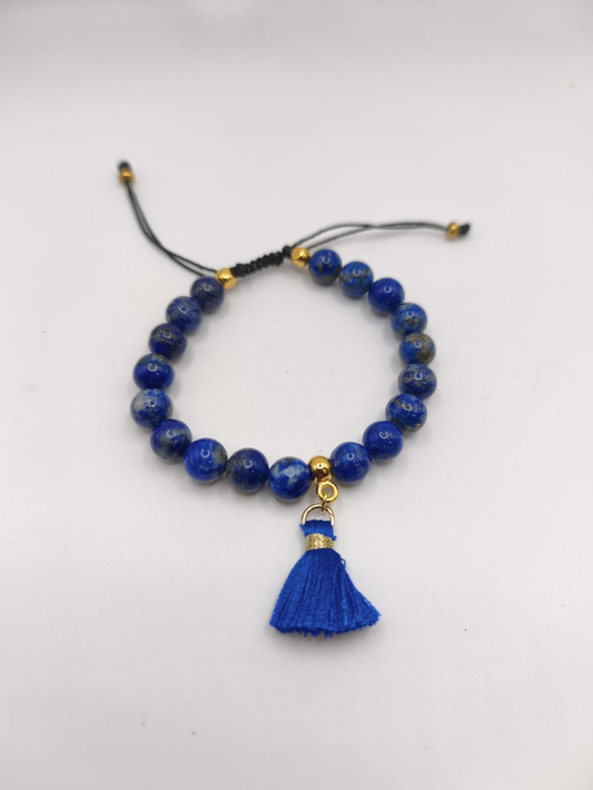 Bracelet - Lapis Lazuli Pompon