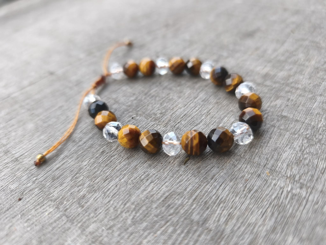 Bracelet - Œil du Tigre Facette Blanc