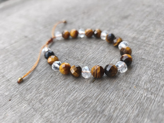 Bracelet - Œil du Tigre Facette Blanc