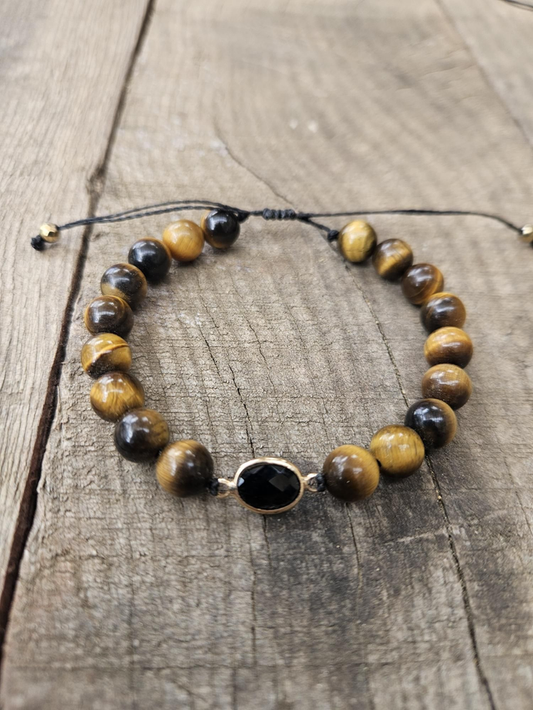 Bracelet - Œil du Tigre & Onyx