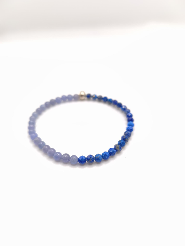 Bracelet Fin - Lapis Lazuli et Aventurine Bleue Moitié