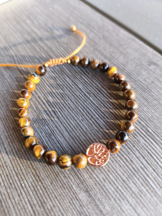 Bracelet Fin - Œil du tigre Arbre de Vie