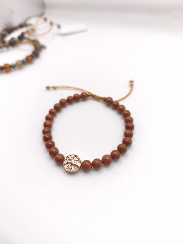 Bracelet Fin - Pierre de Sable Arbre de Vie