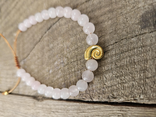 Bracelet Fin - Quartz Rose Escargot