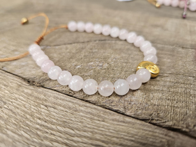 Bracelet Fin - Quartz Rose Escargot