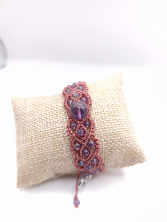 Bracelet Macramé Améthyste