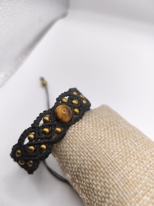 Bracelet Macramé Œil du Tigre