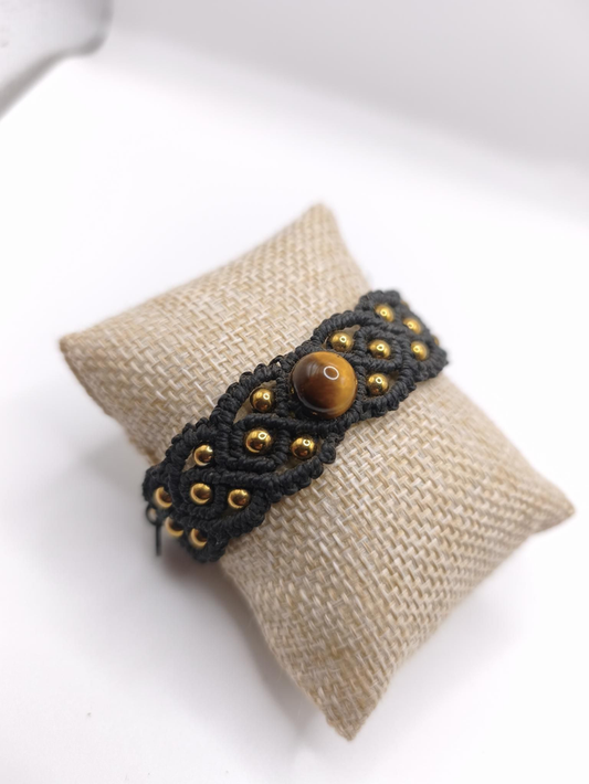 Bracelet Macramé Œil du Tigre