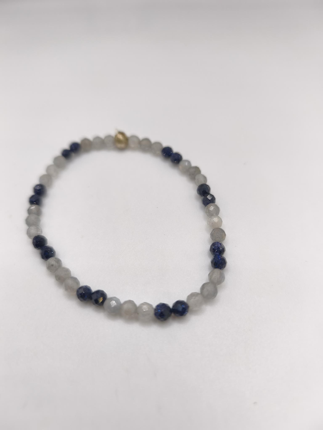 Bracelet fin - Labradorite & Pierre de Sable Bleu