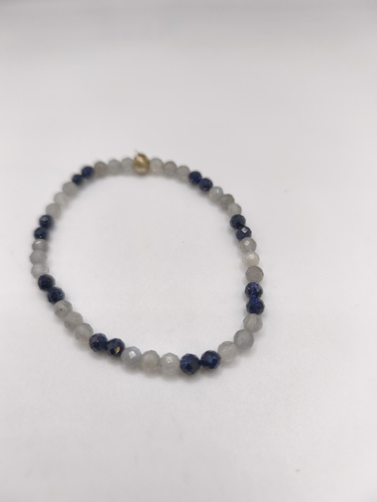 Bracelet fin - Labradorite & Pierre de Sable Bleu