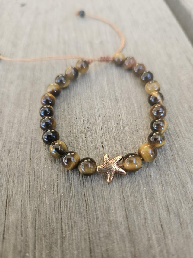 Bracelet Fin - Œil du tigre Etoile Ajustable