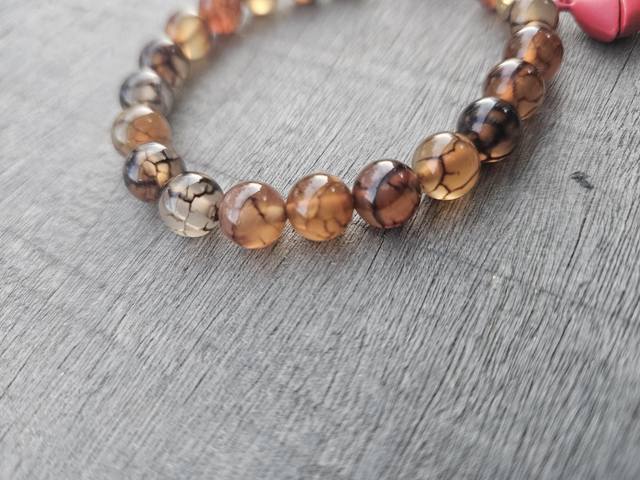Bracelet - Duo Agate de feu et jade thaïlandais