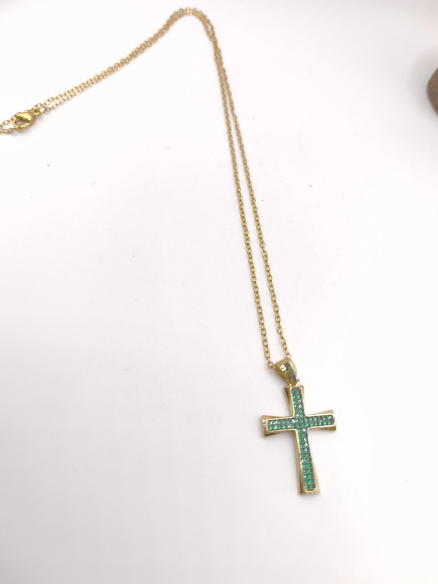 Collier - Croix Quartz Rose