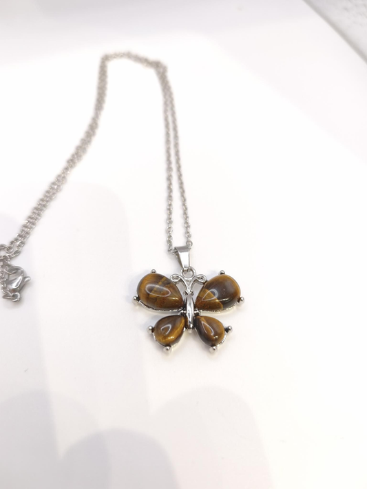 Collier - Œil du tigre Papillon