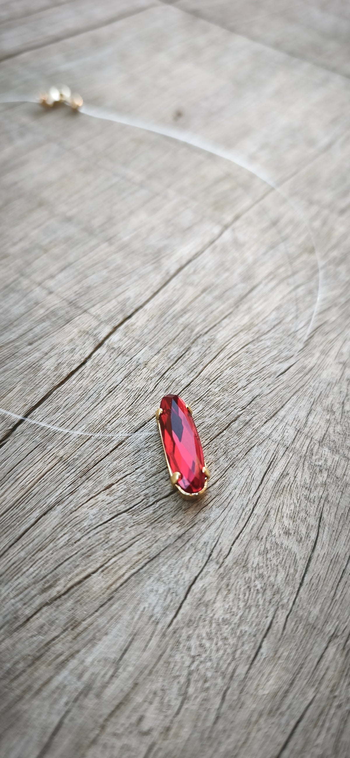 Collier Cristal - Ovale Rouge Rubis