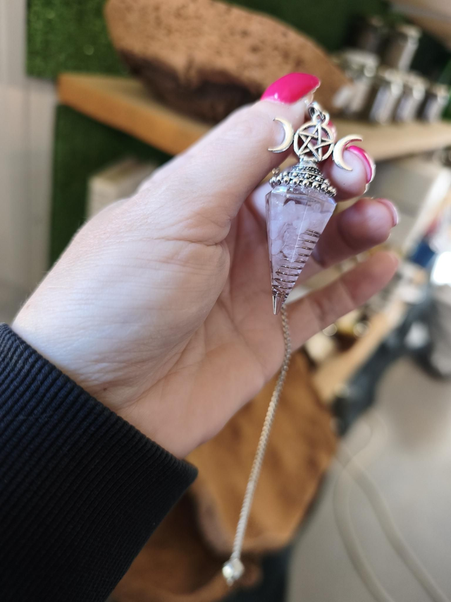 Pendule - Quartz Rose Pépite Lune
