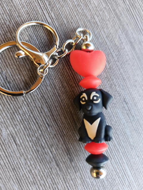 Porte-clés fantaisie – Pépite Cœur Rouge