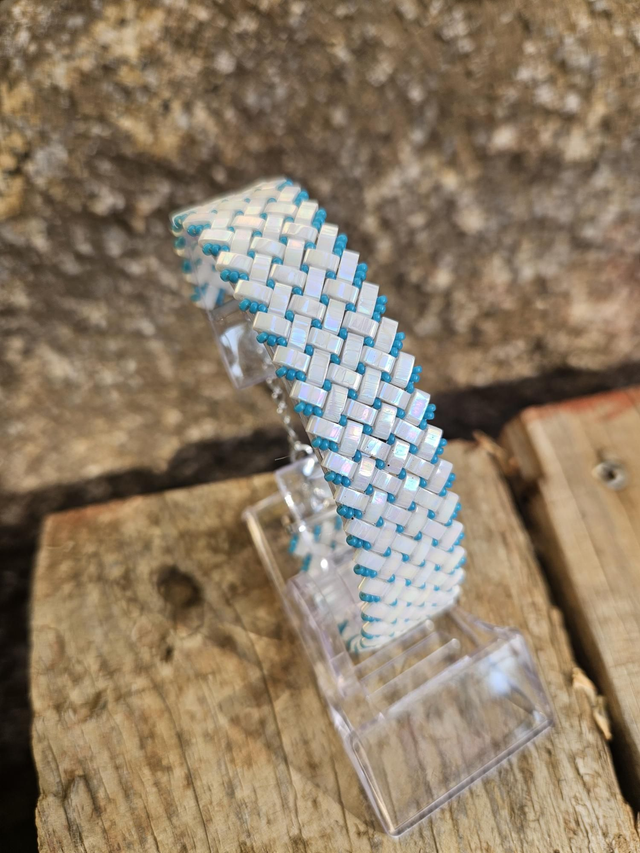 bracelet Tila blanc et bleu 