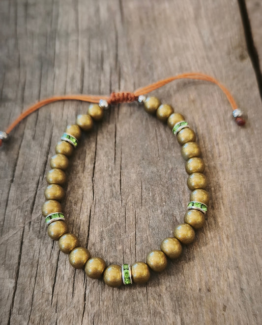 Bracelet - Fantaisie kaki strass