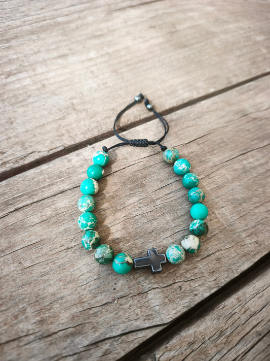 Bracelet - Jaspe Impérial Croix