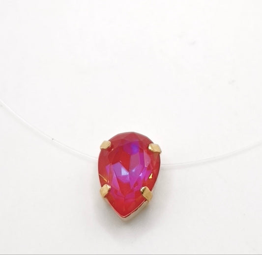 Collier - "Cristal" Goutte Rose