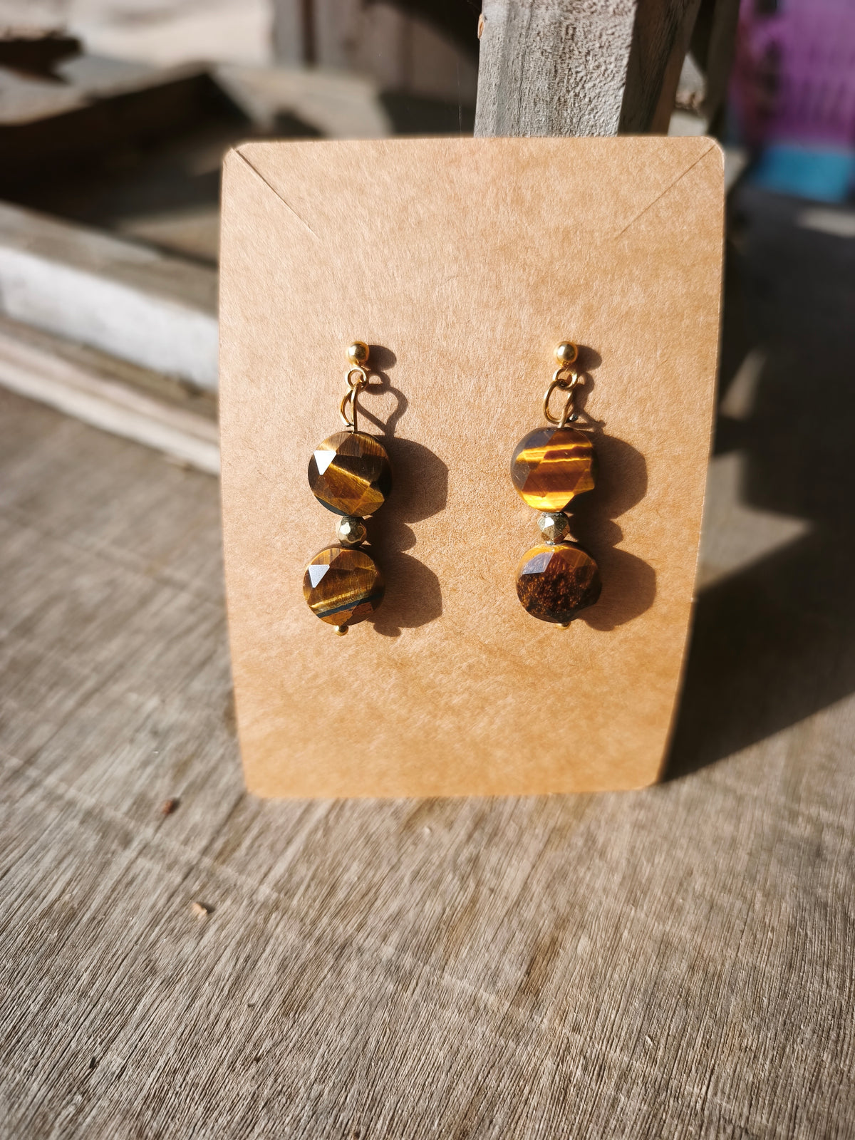 Boucles d'Oreilles - Œil de Tigre