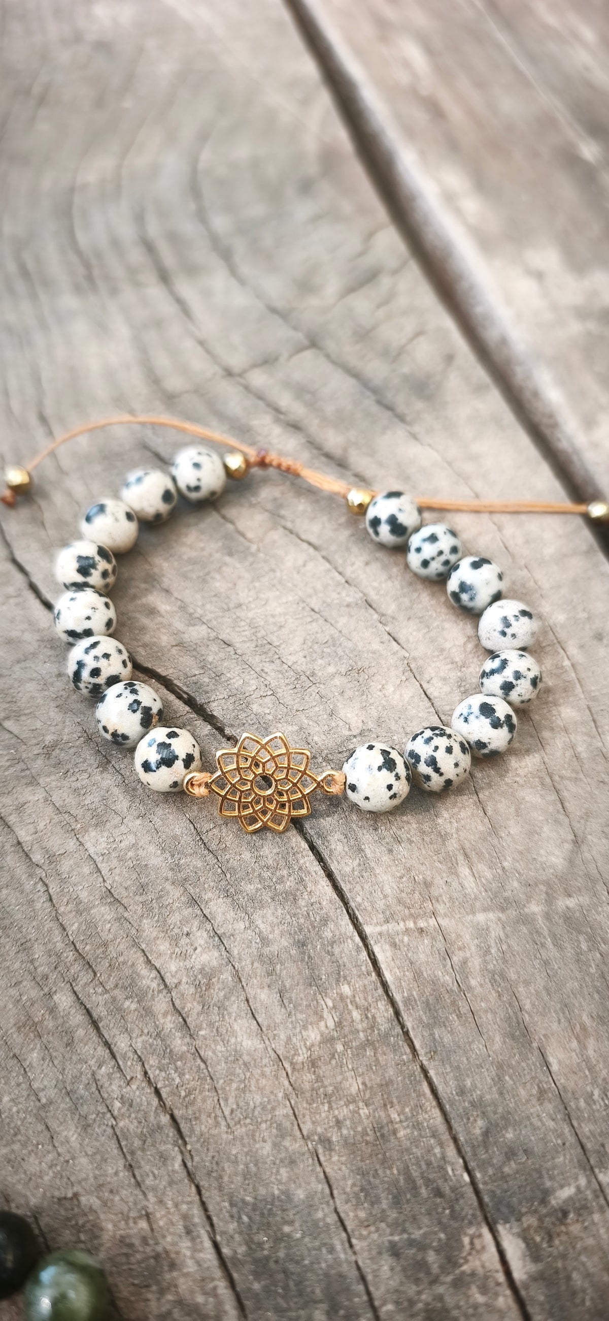 Bracelet - Jaspe dalmatien fleur