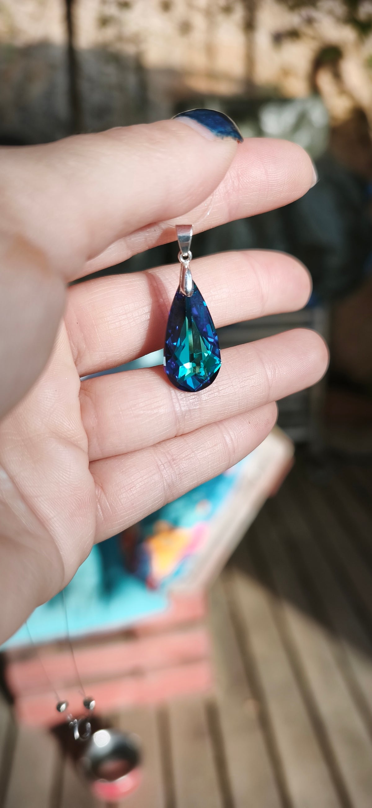Collier - "Cristal" larm bleu