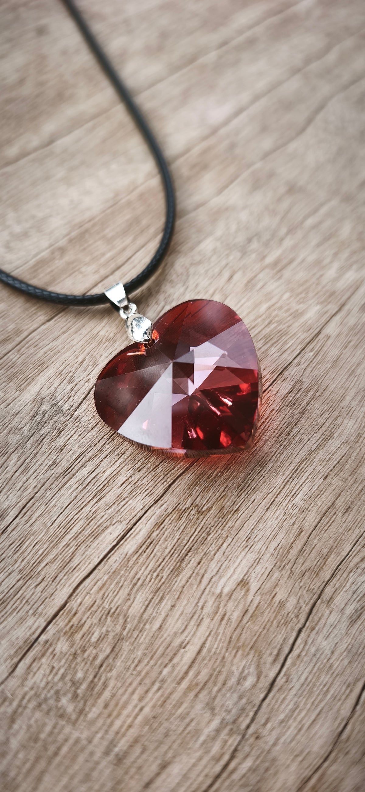 Collier Cristal -  coeur magma