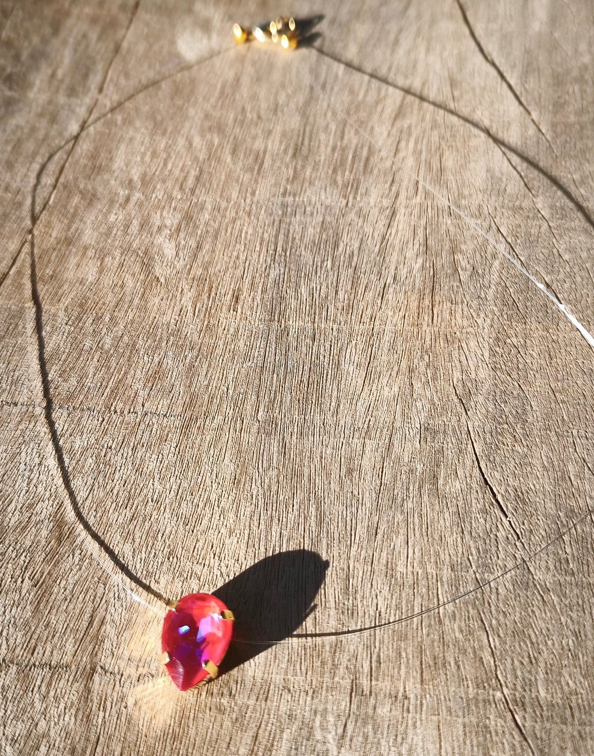 Collier - "Cristal" Goutte Rose