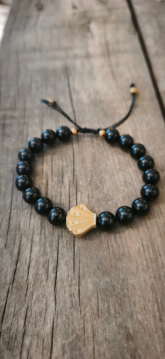 Bracelet - onyx coquillage